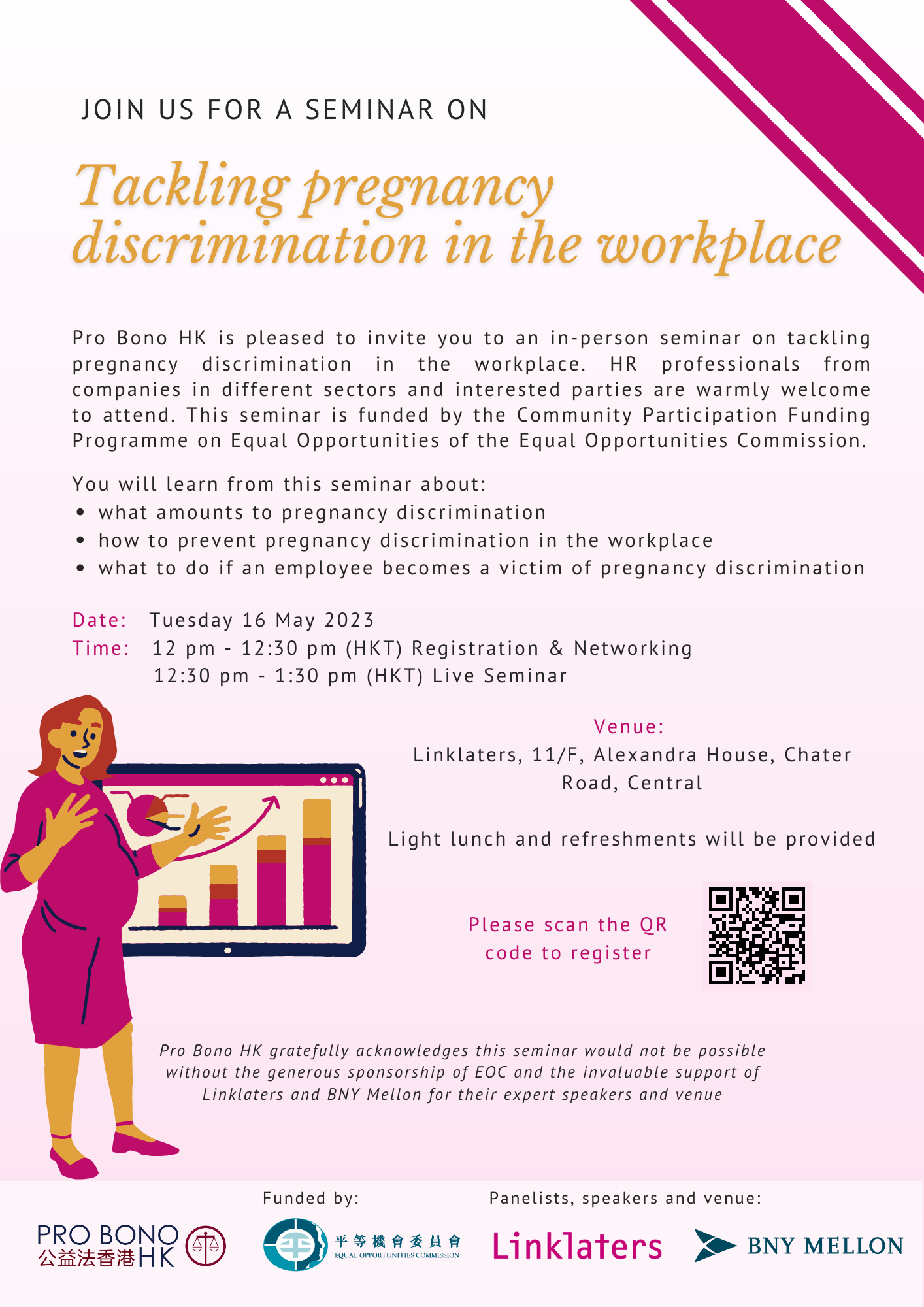 Pro Bono HK to organise seminar on tackling pregnancy discrimination in the workplace